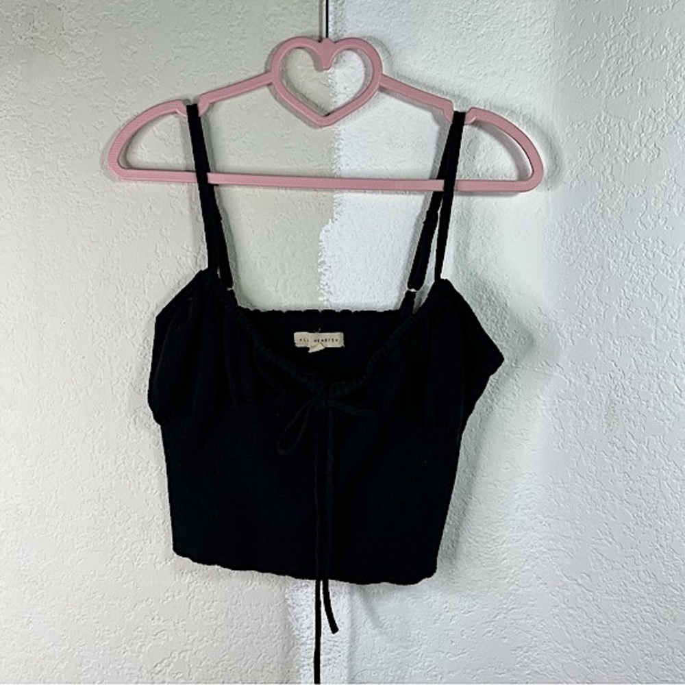 Pacsun L.A. Hearts Adjustable Tie Black Crop Top